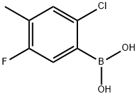 2-Chloro-5-fluoro-4-methylphenylboronic acid,1612184-35-6,结构式