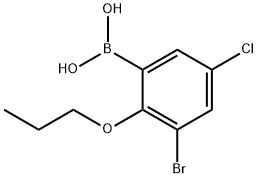 3-Bromo-5-chloro-2-propoxyphenylboronic acid, 2377605-92-8, 结构式