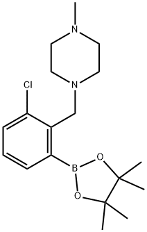 1-(2-氯-6-(4,4,5,5-四甲基-1,3,2-二氧硼杂环戊烷-2-基)苯基)-4-甲基哌嗪 结构式