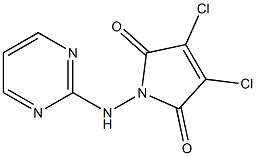 3,4-Dichloro-1-(pyrimidin-2-ylamino)-2,5-dihydro-1H-pyrrole-2,5-dione,,结构式