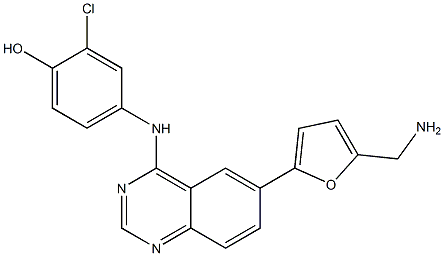 4-(6-(5-(aMinoMethyl)furan-2-yl)quinazolin-4-ylaMino)-2-chlorophenol 结构式