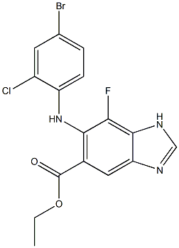 ethyl 6-(4-broMo-2-chlorophenylaMino)-7-fluoro-1H-benzo[d]iMidazole-5-carboxylate Struktur