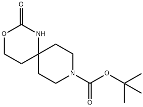 2-氧代-3-氧杂-1,9-二氮杂螺[5.5]十一烷-9-羧酸叔丁酯, 1363383-43-0, 结构式