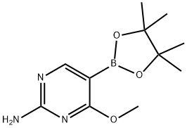 4-METHOXY-5-(4,4,5,5-TETRAMETHYL-1,3,2-DIOXABOROLAN-2-YL)PYRIMIDIN-2-AMINE, 944401-63-2, 结构式