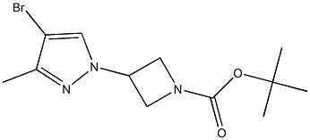 3-(4-BroMo-3-Methyl-pyrazol-1-yl)-azetidine-1-carboxylic acid tert-butyl ester 化学構造式
