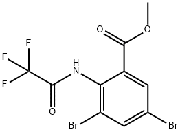 2-(三氟乙酰氨基)-3,5-二溴苯甲酸甲酯,1363166-10-2,结构式
