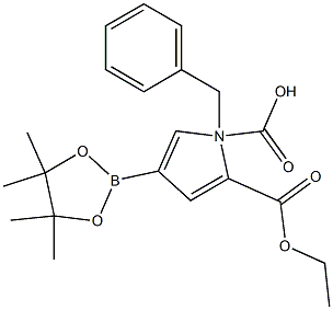 1-benzyl 2-ethyl 4-(4,4,5,5-tetraMethyl-1,3,2-dioxaborolan-2-yl)-1H-pyrrole-1,2-dicarboxylate Struktur