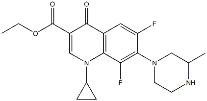 ethyl 1-cyclopropyl-6,8-difluoro-7-(3-Methylpiperazin-1-yl)-4-oxo-1,4-dihydroquinoline-3-carboxylate Structure