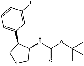 (3S,4R)-4-(3-氟苯基)吡咯烷-3-基氨基甲酸叔丁酯,1260596-09-5,结构式