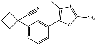 1-(4-(2-aMino-4-Methylthiazol-5-yl)pyridin-2-yl)cyclobutanecarbonitrile,1163707-57-0,结构式