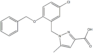 1-(2-(benzyloxy)-5-chlorobenzyl)-5-Methyl-1H-pyrazole-3-carboxylic acid Structure