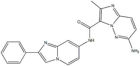 6-aMino-2-Methyl-N-(2-phenyliMidazo[1,2-a]pyridin-7-yl)iMidazo[1,2-b]pyridazine-3-carboxaMide Struktur