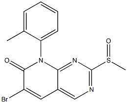 6-broMo-2-(Methylsulfinyl)-8-(o-tolyl)pyrido[2,3-d]pyriMidin-7(8H)-one 结构式