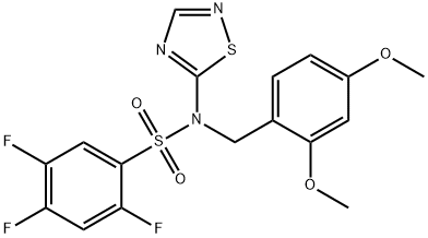 N-(2,4-二甲氧基苄基)-2,4,5-三氟-N-(1,2,4-噻二唑-5-基)苯磺酰胺,1235406-89-9,结构式