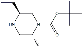 (2R,5S)-tert-butyl 5-ethyl-2-Methylpiperazine-1-carboxylate,,结构式