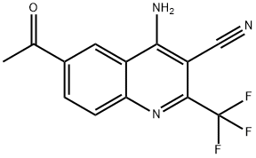 6-acetyl-4-aMino-2-(trifluoroMethyl)quinoline-3-carbonitrile Structure