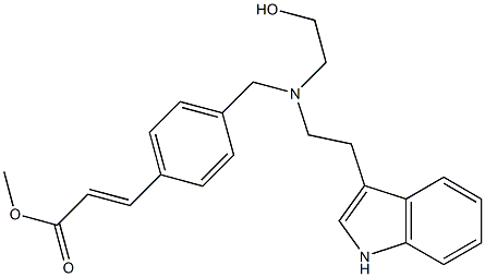 (E)-Methyl3-(4-(((2-(1H-indol-3-yl)ethyl) (2 -hydroxyethyl)aMino)Methyl)phenyl)acrylate Structure