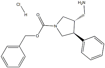 Trans-benzyl 3-(aMinoMethyl)-4-phenylpyrrolidine-1-carboxylate hydrochloride Struktur