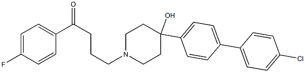 4-[4-(4'-Chlorobiphenyl-4-yl)-4-hydroxypiperidin-1-yl]-1-(4-fluorophenyl)butan-1-one Struktur