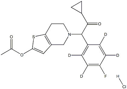 2-[2-(Acetyloxy)-6,7-dihydrothieno[3,2-c]pyridin-5(4H)-yl]-1-cyclopropyl-2-(4-fluorophenyl-d4)ethanone Hydrochloride Structure