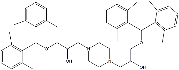 3,3'-(piperazine-1,4-diyl)bis(1-(bis(2,6-diMethylphenyl)Methoxy)propan-2-ol) Structure