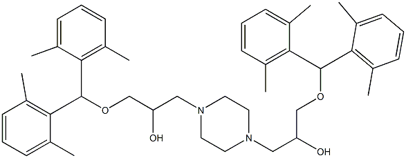 3,3'-(piperazine-1,4-diyl)bis(1-(bis(2,6-diMethylphenyl)Methoxy)propan-2-ol) 化学構造式