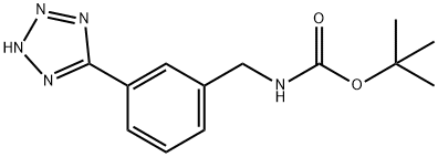 1-(BOC-アミノメチル)-3-(5-テトラゾリル)ベンゼン 化学構造式