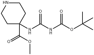 4-(3-(叔丁氧基羰基苯基)脲基)哌啶-4-羧酸甲酯, 1416351-91-1, 结构式