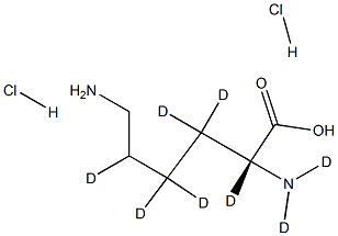 D-Lysine-d8 2HCl 化学構造式