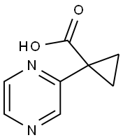 1-(ピラジン-2-イル)シクロプロパン-1-カルボン酸 化学構造式
