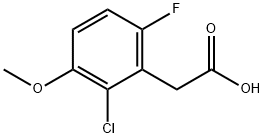 2-クロロ-6-フルオロ-3-メトキシフェニル酢酸 化学構造式