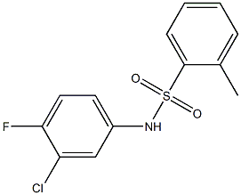 N-(3-chloro-4-fluorophenyl)-2-methylbenzenesulfonamide 化学構造式