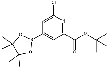 6-氯-4-(4,4,5,5-四甲基-1,3,2-二氧硼烷-2-基)吡啶甲酸叔丁酯 结构式