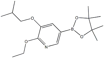 2-Ethoxy-3-isobutoxy-5-(4,4,5,5-tetramethyl-1,3,2-dioxaborolan-2-yl)pyridine 化学構造式