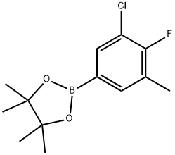 3-クロロ-4-フルオロ-5-メチルフェニルボロン酸, ピナコールエステル 化学構造式
