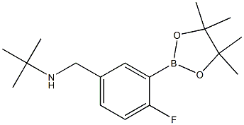 tert-Butyl({[4-fluoro-3-(tetramethyl-1,3,2-dioxaborolan-2-yl)phenyl]methyl})amine Structure