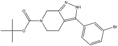 3-(3-BroMo-phenyl)-2,4,5,7-tetrahydro-pyrazolo[3,4-c]pyridine-6-carboxylic acid tert-butyl ester 化学構造式
