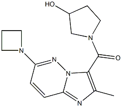 (6-(azetidin-1-yl)-2-MethyliMidazo[1,2-b]pyridazin-3-yl)(3-hydroxypyrrolidin-1-yl)Methanone,,结构式