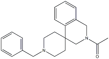 1-(1'-benzyl-1H-spiro[isoquinoline-4,4'-piperidin]-2(3H)-yl)ethanone 化学構造式