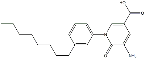 5-aMino-1-(3-octylphenyl)-6-oxo-1,6-dihydropyridine-3-carboxylic acid 化学構造式