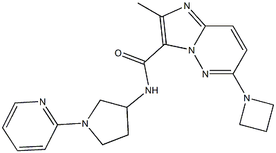 6-(azetidin-1-yl)-2-Methyl-N-(1-(pyridin-2-yl)pyrrolidin-3-yl)iMidazo[1,2-b]pyridazine-3-carboxaMide,,结构式