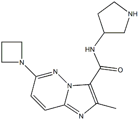 6-(azetidin-1-yl)-2-Methyl-N-(pyrrolidin-3-yl)iMidazo[1,2-b]pyridazine-3-carboxaMide,,结构式