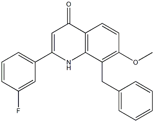  8-benzyl-2-(3-fluorophenyl)-7-Methoxyquinolin-4(1H)-one