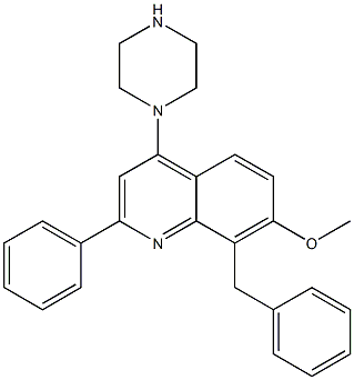 8-benzyl-7-Methoxy-2-phenyl-4-(piperazin-1-yl)quinoline Structure