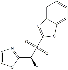 (R)-2-(fluoro(thiazol-2-yl)Methylsulfonyl)benzo[d]thiazole,,结构式