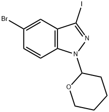 5-broMo-3-iodo-1-(tetrahydro-2H-pyran-2-yl)-1H-indazole Struktur