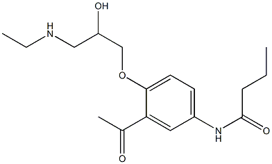N-[3-Acetyl-4-[(2RS)-3-(ethylaMino)-2-hydroxypropoxy]-phenyl]butanaMide Struktur