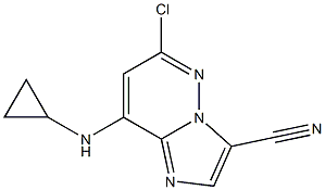 6-chloro-8-(cyclopropylaMino)iMidazo[1,2-b]pyridazine-3-carbonitrile Struktur