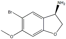 3-BenzofuranaMine, 5-broMo-2,3-dihydro-6-Methoxy-, (3R)- Structure