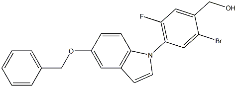 (4-(5-(benzyloxy)-1H-indol-1-yl)-2-broMo-5-fluorophenyl)Methanol 结构式